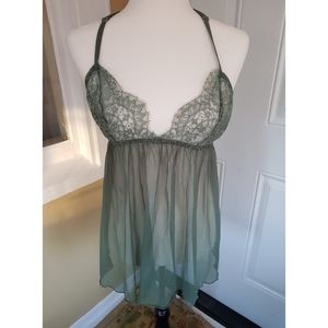 Victoria's Secret Green Lace Babydoll